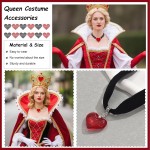 Rainha de Copas Fantasia Feminina Coração Vermelho Conjunto de Brincos Gargantilha Gargantilha Punk Hollween Acessórios para Fantasia de Festa - Imagem 4