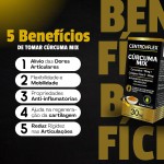 Centro+Flex Cúrcuma Mix, Suplemento Alimentar com Curcumina 90mg e Colágeno Tipo II 40mg, Sabor Abacaxi, 30ml - Imagem 3