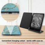 Capa para Kindle Paperwhite de 6,8 polegadas 11ª geração 2021 e edição exclusiva, capa de couro PU e capa traseira transparente flexível macia com hibernar/despertar automático - Imagem 3