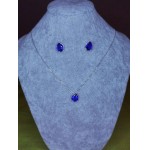 Le Bijoux Semi Joias - Conjunto de Joias: Colar + Par de Brincos em Gota Zircônia Azul Royal com Prata 45cm - Mulheres - Feminino - Imagem 3