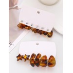 5-6 pares de brincos de argola de acrílico para mulheres, brincos grossos em forma de C, conjuntos de resina, joias modernas - Imagem 6