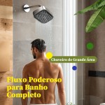 Chuveiro ABS Ducha 15x10 cm Preto Quadrado Chuveiro Pressurizado a ar com Ajuste de Economia de água - Imagem 5