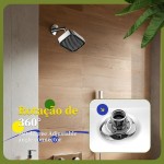 Chuveiro ABS Ducha 15x10 cm Preto Quadrado Chuveiro Pressurizado a ar com Ajuste de Economia de água - Imagem 6