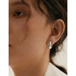 13 pares de brincos de pressão para mulheres, banhado a ouro 14 K, brincos de argola grossa, zircônia cúbica, tubo torcido, gota d'água, croissant, conjunto de joias de brincos falsos e - Imagem 3
