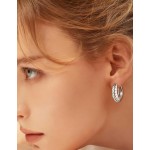 13 pares de brincos de pressão para mulheres, banhado a ouro 14 K, brincos de argola grossa, zircônia cúbica, tubo torcido, gota d'água, croissant, conjunto de joias de brincos falsos e - Imagem 4