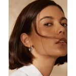 13 pares de brincos de pressão para mulheres, banhado a ouro 14 K, brincos de argola grossa, zircônia cúbica, tubo torcido, gota d'água, croissant, conjunto de joias de brincos falsos e - Imagem 5