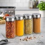 Porta Temperos Condimentos Inox 13 Pçs Vidro Base Giratória Aço Escovado Resistente - Imagem 7