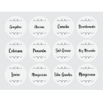 36 Adesivos De Temperos E Condimentos Organizador 3,8x3,8cm (Transparente) - Imagem 4