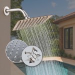 Ducha Chuveiro Para Piscina Área Externa Articulado em Aço inox 304 20x20 Alta Pressão Para Ducha Design Moderno Resistente Sofisticado Anticorrosivo Cabo 15cm - Imagem 3