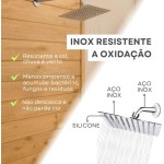 Ducha Chuveiro Para Piscina Área Externa Articulado em Aço inox 304 20x20 Alta Pressão Para Ducha Design Moderno Resistente Sofisticado Anticorrosivo Cabo 15cm - Imagem 5