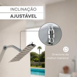 Ducha Chuveiro Para Piscina Área Externa Articulado em Aço inox 304 20x20 Alta Pressão Para Ducha Design Moderno Resistente Sofisticado Anticorrosivo Cabo 15cm - Imagem 6