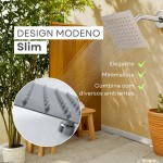 Ducha Chuveiro Para Piscina Área Externa Articulado em Aço inox 304 20x20 Alta Pressão Para Ducha Design Moderno Resistente Sofisticado Anticorrosivo Cabo 15cm - Imagem 8