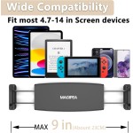 Suporte para tablet, clipe de suporte com aderência flexível braço longo pescoço de ganso compatível com iPad iPhone/Nintendo Switch/Samsung Galaxy Tabs/Amazon Kindle Fire HD - Preto - Imagem 4