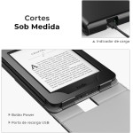 Capa Para Kindle Paperwhite 10a geração (2019) WB - Premium a Prova D'água, Auto Hibernação - Vertical Preto - Imagem 3