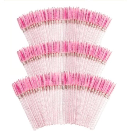 Kit Profissional de Escovinhas Descartáveis para Extensão de Cílios e Sobrancelhas, Aplicadores para Alongamento (ROSA)