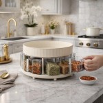 Porta Temperos Giratório Vicxis 6 Gavetas Acrílico Organizador de Condimentos Cozinha Compacto Para Bancada e Armário Design Moderno - Imagem 7