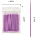 200 peças de escova microaplicadora descartável para extensão de cílios, microcotonetes de algodão, varinhas de rímel para lábios - Imagem 4