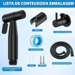 Ducha Higiênica Luxo 100% Metal – Chuveiro para Banheiro com Acabamento Preto Fosco, Design Moderno e Durável, Valvula de 1/2 polegada, Mangueira 1,50m Inclusa (preto) - Imagem 7