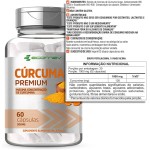 2 Potes Curcuma Longa 100% Curcumina Pura 500Mg 60 Cápsulas Ecomev - Imagem 4
