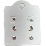 Trio de Brincos Prata 925 Feminino – Estrela, Lua e Coração (3 Pares) | Hipoalergênicos, Delicados e Ideais para 2º/3º Furo - Imagem 5