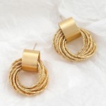 Brinco Argola Retrô Exclusivo Banhado Ouro Luxo Moda - Imagem 4