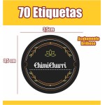 70 Etiquetas para Potes Temperos Condimentos Potes Alimento 3,5x3,5cm Fundo Preto Tempero - Imagem 6