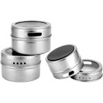 Conjunto Porta-Temperos com 4 Potes Inox + Suporte – Porta Condimentos com Visor Acrílico, Vedação Total e Base de Alta Fixação - Imagem 5