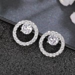 Brincos femininos simples e elegantes com zircônia cúbica brilhante - Imagem 2