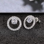 Brincos femininos simples e elegantes com zircônia cúbica brilhante - Imagem 3