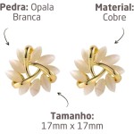 Brinco Feminino de Luxo Flor "Opal Gem" – Cristal de Opala Branca Natural Esculpida à Mão – Elegância e Sofisticação Atemporal – Acompanha Bolsa de Veludo - Imagem 3