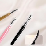 harayaa Escova de cílios de silicone com tampa protetora contra poeira, pente separador de cílios, leve e, ferramenta cosmética portátil para, Preto - Imagem 3