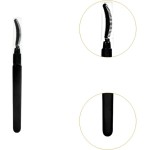 harayaa Escova de cílios de silicone com tampa protetora contra poeira, pente separador de cílios, leve e, ferramenta cosmética portátil para, Preto - Imagem 6