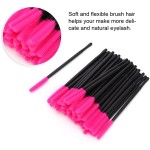 Yinhing Conjunto de Escova de Cílios 50 Pçs Aplicador de Cílios de Silicone para Maquiagem Portátil Ideal para Uso Doméstico Profissional Rosa Cor Vermelha (Rosa) - Imagem 3