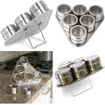 Porta Temperos Condimentos Aço Inox Magnético 6 Potes Triângulo CBRN12411 - Commerce Brasil - Imagem 7