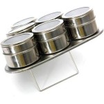 Porta Temperos Condimentos Aço Inox Magnético 6 Potes Triângulo CBRN12411 - Commerce Brasil - Imagem 8