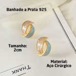 Brinco Feminino "Elegant" em Aço Cirúrgico Banhado a Prata 925 – Hipoalergênico, Versátil e Sofisticado para Todas as Ocasiões + Bolsa de Veludo - Imagem 3
