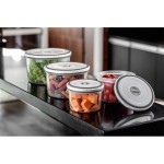 Kit Potes de Plástico Hermético, Redondo, 4 unidades, Electrolux, Transparente/Branco, A15405201 - Imagem 3