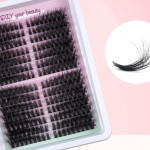 Extensões de cílios agrupados individuais 200D D Curl cachos grossos 10-18 mm comprimento misto com escova de cílios e pinça - Imagem 3