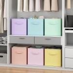 Organizador de Cubos Tecido de 6 Peças, Organizador de Cubos Dobrável, Cesta de Prateleira com Alças Colorida para Guarda de Roupas, Brinquedos e Acessórios - Imagem 6