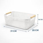 Kit 2 Cestos Organizadores Multiuso Retangulares No Tamanho 31x20x14CM (branco) - Imagem 2
