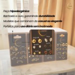Kit Semaninha com 7 Pares de Brincos Sortidos Banhados A Ouro | Design Delicado para Cada Dia da Semana - Lunnanel Semijoias - Imagem 4