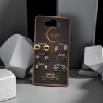 Kit Semaninha com 7 Pares de Brincos Sortidos Banhados A Ouro | Design Delicado para Cada Dia da Semana - Lunnanel Semijoias - Imagem 6