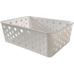 Kit 10 Cestos Multiuso Organizador Empilhável Gaveta 19x14x6 Cor:Branco - Imagem 4