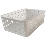 Kit 10 Cestos Multiuso Organizador Empilhável Gaveta 19x14x6 Cor:Branco - Imagem 5