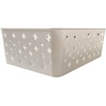 Kit 10 Cestos Multiuso Organizador Empilhável Gaveta 19x14x6 Cor:Branco - Imagem 6