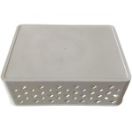Kit 10 Cestos Multiuso Organizador Empilhável Gaveta 19x14x6 Cor:Branco - Imagem 9