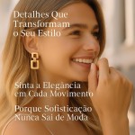 Brincos Geométricos Pendentes Minimalistas - Elegância Contemporânea e Minimalismo Sofisticado - Imagem 3