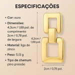 Brincos Geométricos Pendentes Minimalistas - Elegância Contemporânea e Minimalismo Sofisticado - Imagem 4
