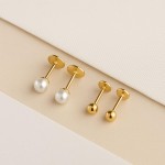 Kit Brinco infantil Pérola e Bolinha Tarraxa Baby Banhado A ouro 18k Antialergico - Imagem 8