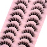 10 pares de cílios postiços com pinça e escova, cílios 8D Wispy Cat Eye Volume - Imagem 4